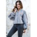Embroidered blouse "Flower Fantasy" gray